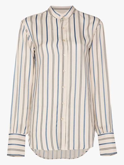 Shop Wales Bonner Neutrals Gladstone Striped Shirt