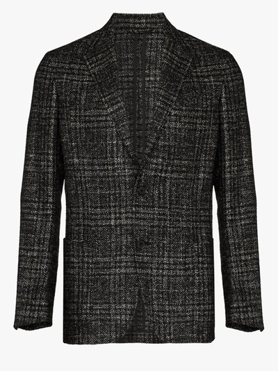 Shop Ermenegildo Zegna Checked Wool Blazer In Grey