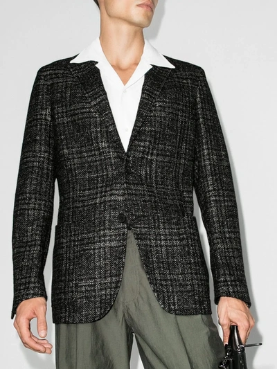 Shop Ermenegildo Zegna Checked Wool Blazer In Grey