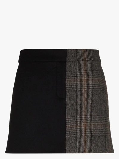 Shop Tibi Mats Houndstooth Mini Skirt In Grey