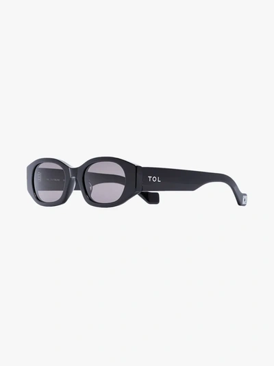 Shop Tol Eyewear Black Oblong Oval Sunglasses