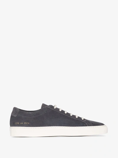 Shop Common Projects Black Achilles Suede Low Top Sneakers