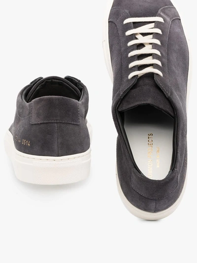 Shop Common Projects Black Achilles Suede Low Top Sneakers