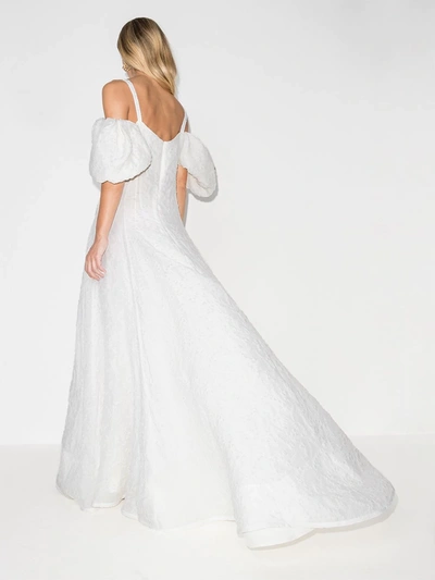 Shop Rosie Assoulin White Ra Ra Off-the-shoulder Gown