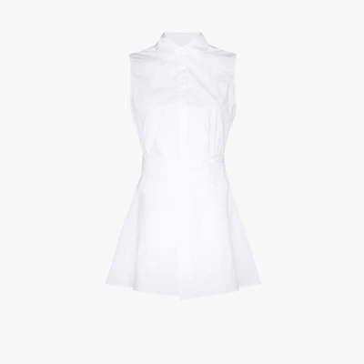 Shop Rosetta Getty Sleeveless Shirt Blouse In White