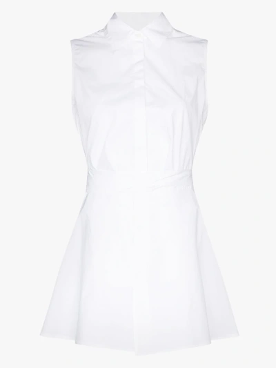 Shop Rosetta Getty Sleeveless Shirt Blouse In White