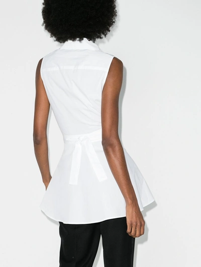 Shop Rosetta Getty Sleeveless Shirt Blouse In White