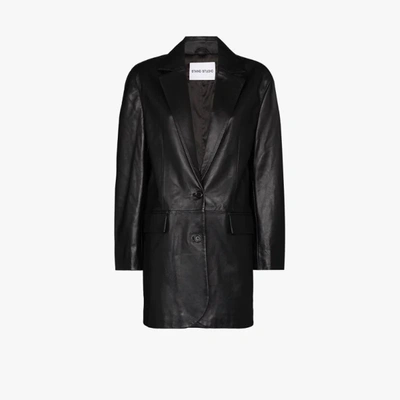 Shop Stand Studio Juniper Leather Blazer Jacket In Black