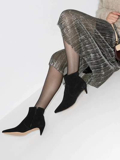 Shop Isabel Marant Black Derst 35 Suede Ankle Boots