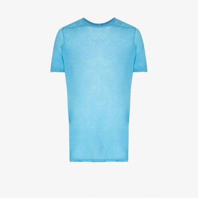 Shop Rick Owens Blue Cotton T-shirt