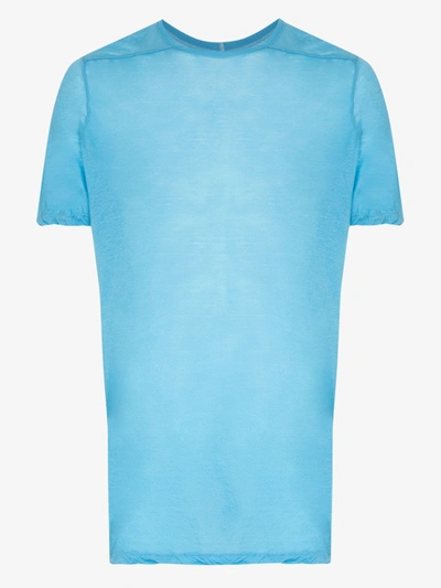 Shop Rick Owens Blue Cotton T-shirt