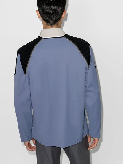 Shop Kiko Kostadinov Kenneth Colour Block T-shirt - Men's - Cotton/polyurethane/cuproviscose In Blue