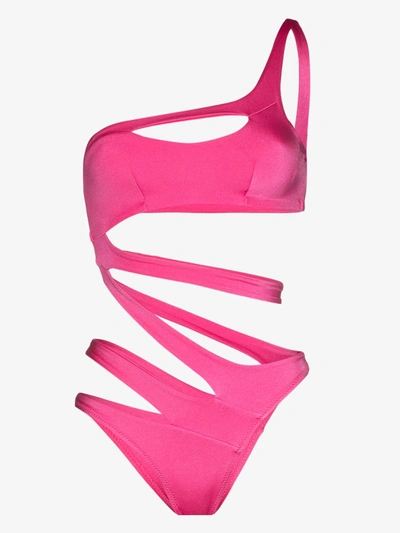 Shop Agent Provocateur Pink Lexxi Asymmetric Swimsuit