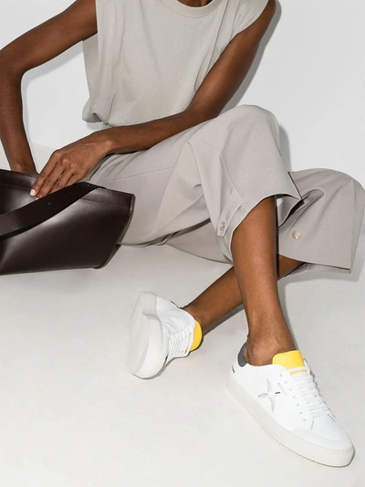 Shop Axel Arigato And Yellow Clean 90 Triple Bird Leather Sneakers In White