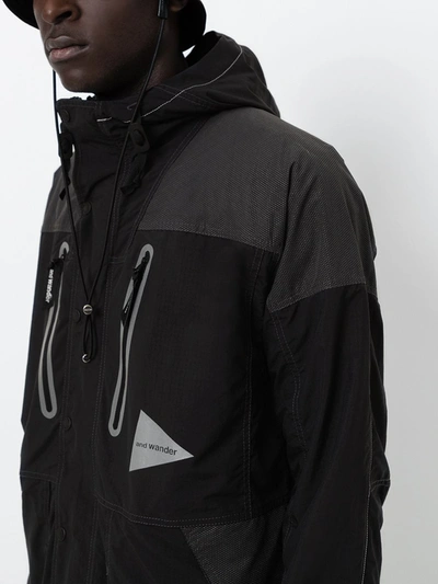 Shop And Wander Black Pertex Hooded Reflective Jacket