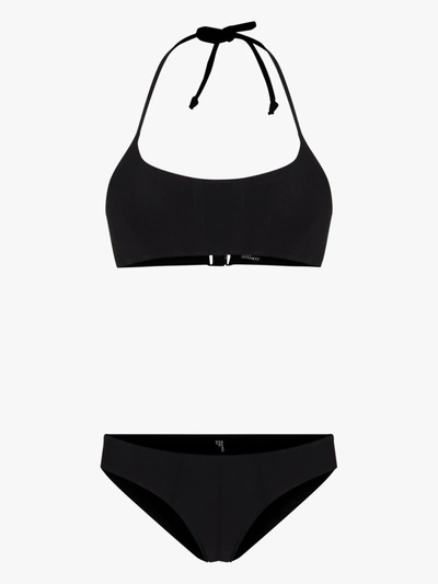 Shop Lisa Marie Fernandez Cordet Halterneck Bikini In Black