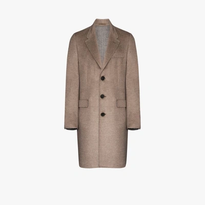 Shop Ermenegildo Zegna Single-breasted Cashmere Coat In Grey