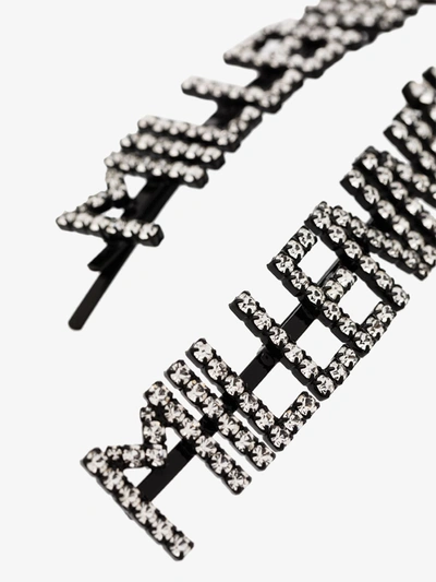 Shop Ashley Williams Silver Tone Millennial Crystal Hair Clip Set In Black
