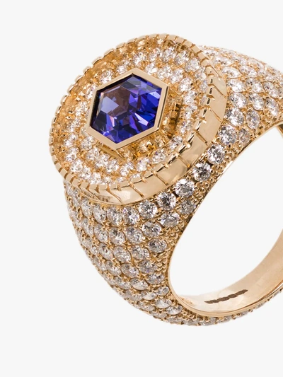 Shop O Thongthai 14k Yellow Gold Tanzanite And Diamond Ring