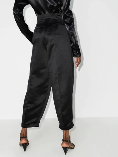 Shop Anouki High Waist Cropped Trousers In Black