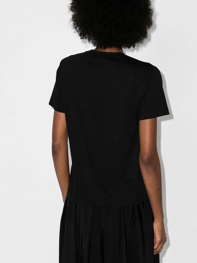 Shop Fendi Velvet Logo T-shirt In Black