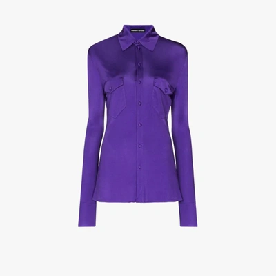 Shop Kwaidan Editions Button-up Shirt In Purple