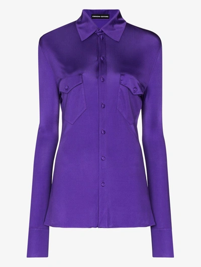 Shop Kwaidan Editions Button-up Shirt In Purple
