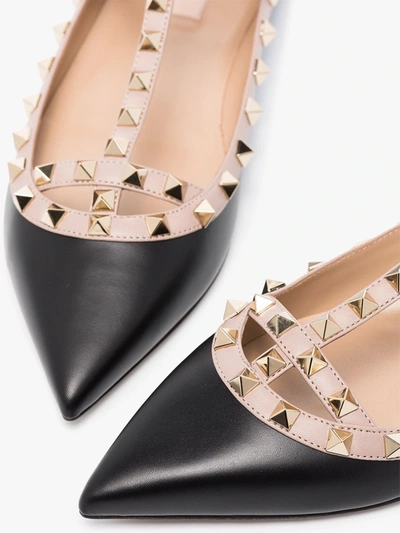 Shop Valentino Rockstud Leather Pumps In Black