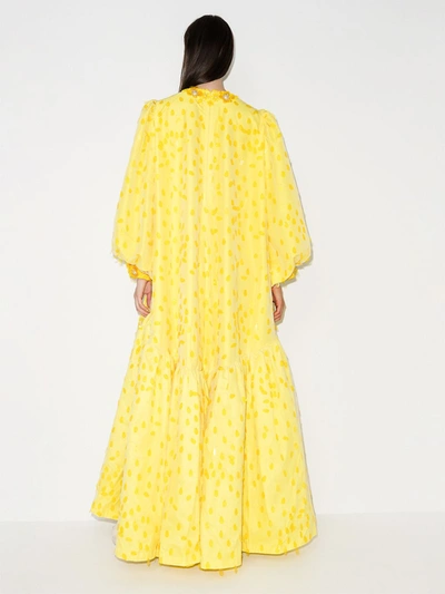 Shop Ashish Sequinned Evening Gown In Yellow