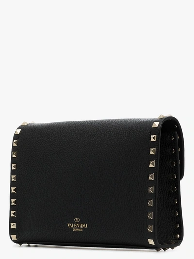 Shop Valentino Black Rockstud Small Leather Cross Body Bag