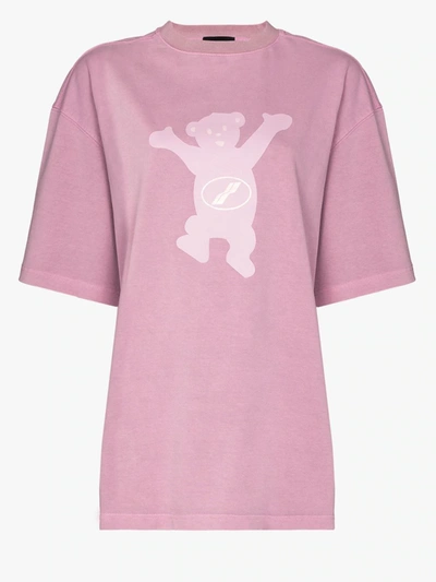 Shop We11 Done Teddy Print T-shirt In Pink