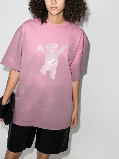 Shop We11 Done Teddy Print T-shirt In Pink