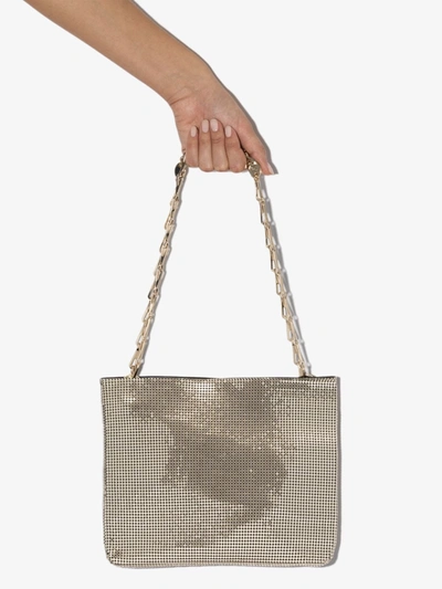 Shop Paco Rabanne Gold Pixel Shoulder Bag