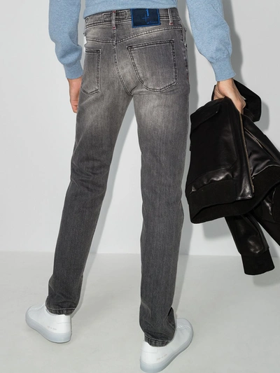 Shop Kiton Grey Slim Fit Denim Jeans