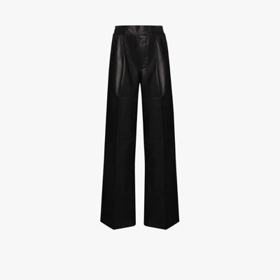 Shop Remain Duchesse Wide Leg Leather Trousers In Black