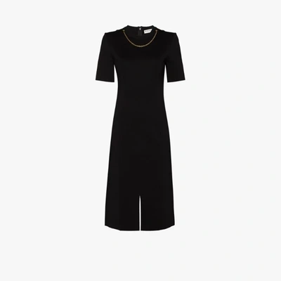 Shop Givenchy Chain Detail Midi Dress In Black