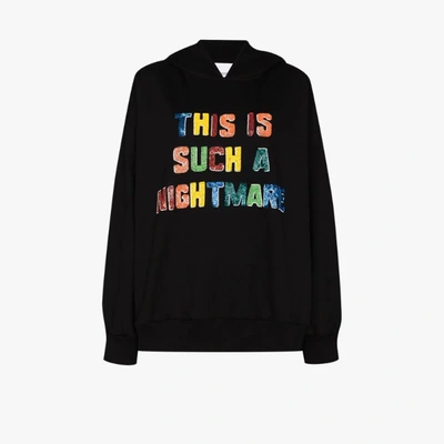 Shop Ashish Multicoloured Beaded Hooded Sweatshirt In Black
