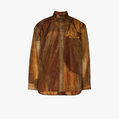 Shop A-cold-wall* Printed Long Sleeve Shirt In Brown