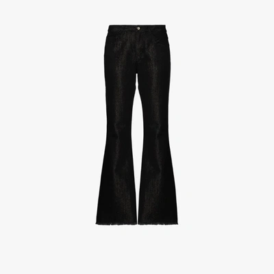 Shop Marques' Almeida Coated Bootcut Jeans In Black