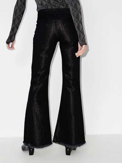 Shop Marques' Almeida Coated Bootcut Jeans In Black