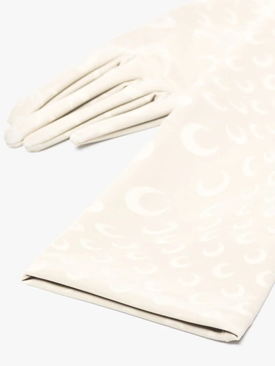 Shop Marine Serre Grey Crescent Moon Print Reflective Long Gloves