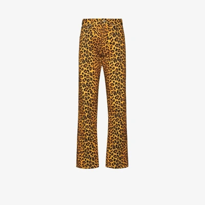 Shop Kwaidan Editions Leopard Print Jeans In Orange