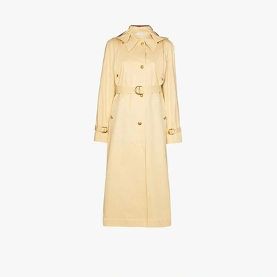 Shop Wales Bonner Lloyd Hooded Trench Coat In Yellow