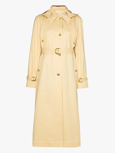 Shop Wales Bonner Lloyd Hooded Trench Coat In Yellow