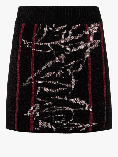 Shop Angel Chen Black Jacquard Knit Mini Skirt