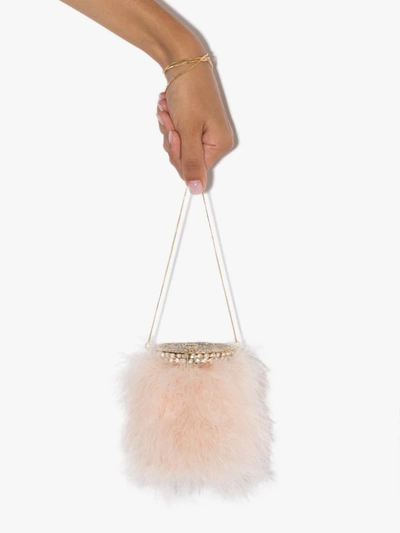 Shop Rosantica Pink Hippy Nuvola Feather Mini Bag