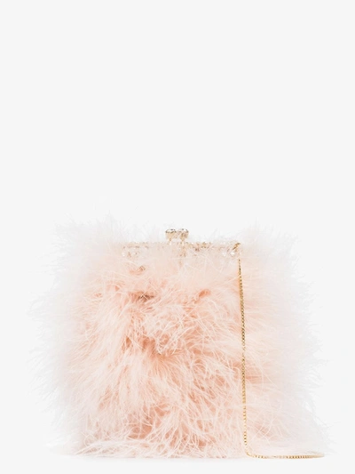 Shop Rosantica Pink Hippy Nuvola Feather Mini Bag
