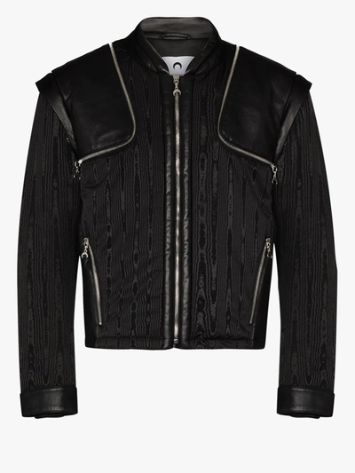 Shop Marine Serre Contrast Pocket Biker Jacket In Black