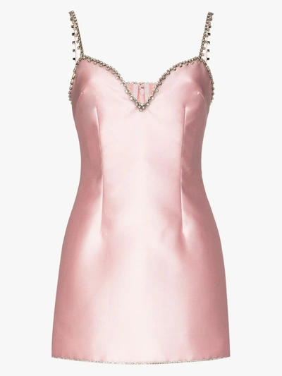 Shop Area Crystal Mini Dress In Pink