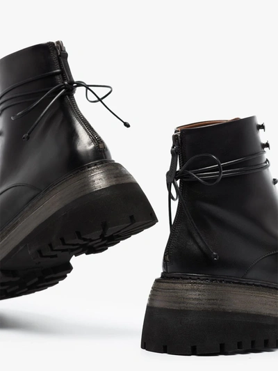 Shop Marsèll Leather Combat Boots - Women's - Rubber/calf Leather In Black